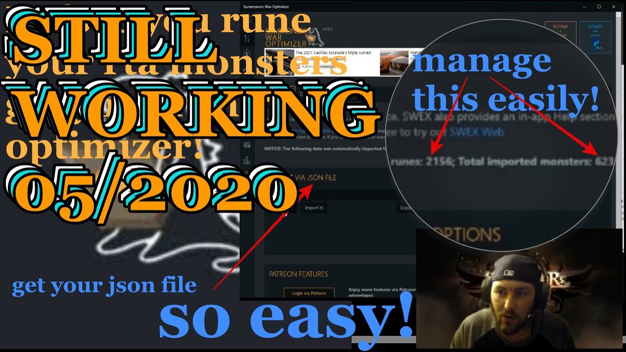 Summoners war: SWOP - Get your rune optimizer EASILY -  step by step guide! SWEX + Json file!