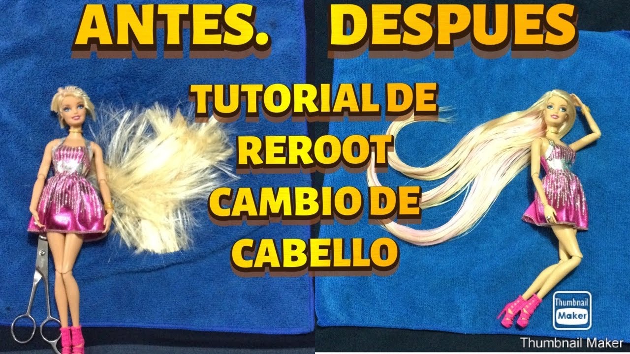 COMO CAMBIAR CABELLO DE BARBIE, COMO HACER REROOT, APRENDE A CAMBIARLE EL CABELLO A TUS DOLLS.