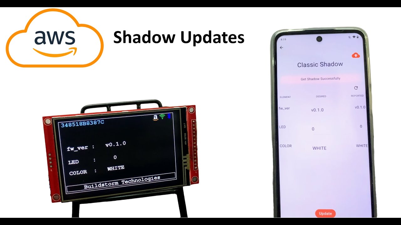 ESP32 AWS IoT Shadow updates using Mobile App