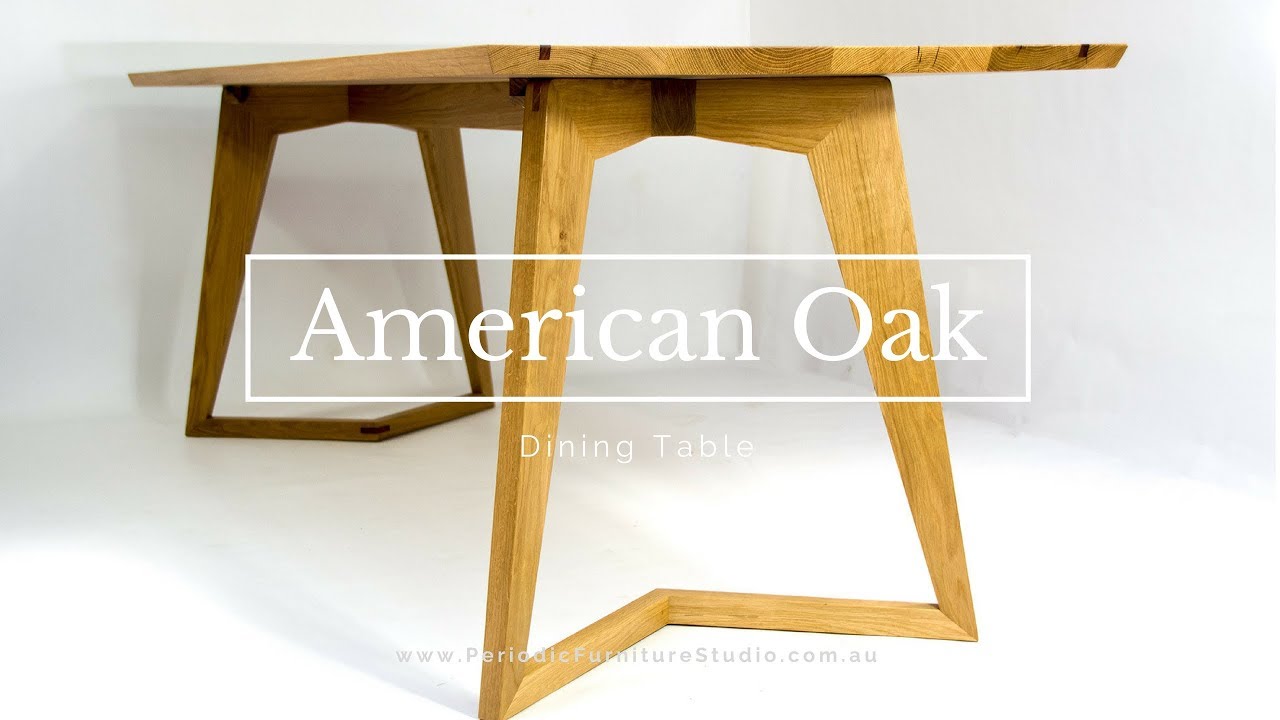 American White Oak Dining Table with a Mid Century Modern Look - A Client Build