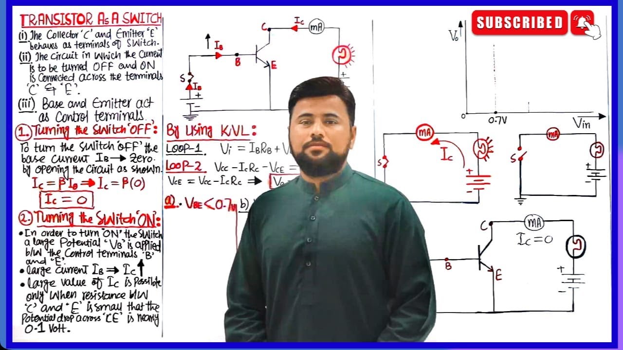 Transistor as a Switch😱| Class 12 physics lecture | Chapter 18 Electronics