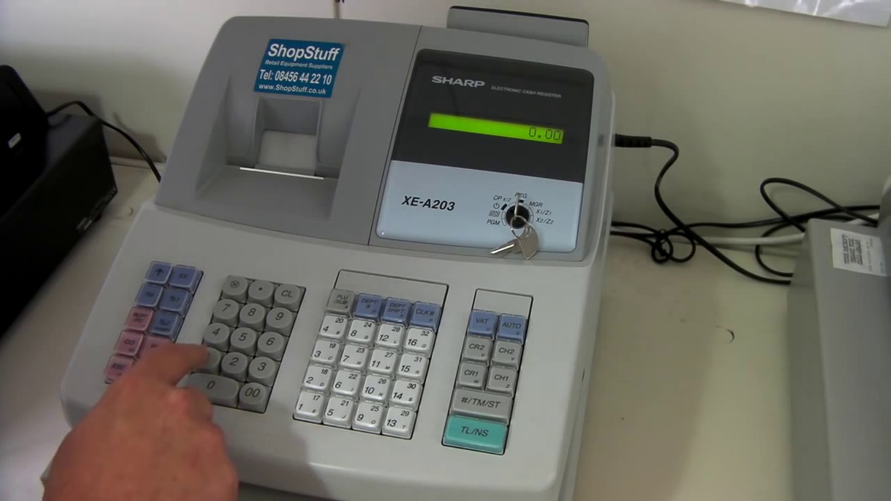 Sharp Xea-203 Cash Register Demonstration and basic operation.