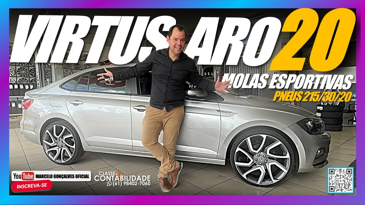 Virtus ARO 20, com suspensão e molas esportivas, pneu 215/30/20 na Royal Pneus em Luziânia-GO