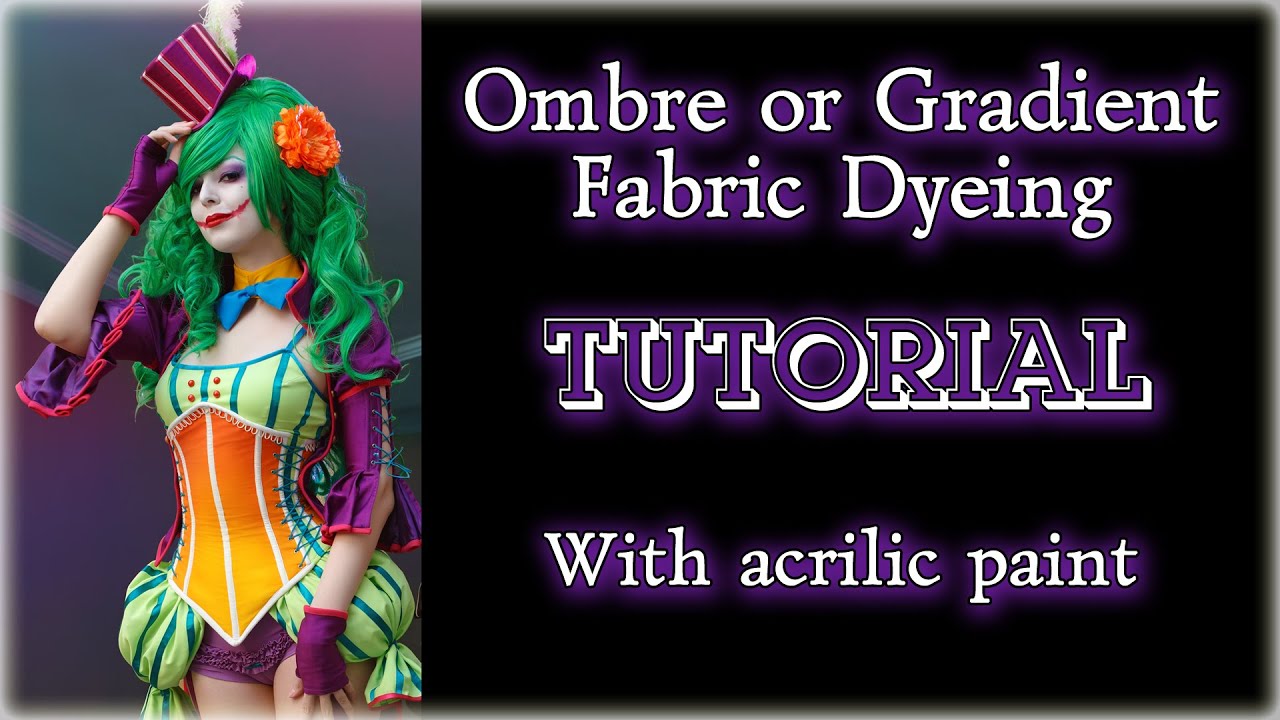 Ombre or Gradient Fabric Dyeing TUTORIAL (with acrilic paint) [Eng sub]