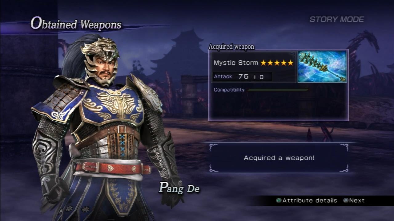 Warriors Orochi 3 Ultimate - Pang De Mystic Weapon Guide