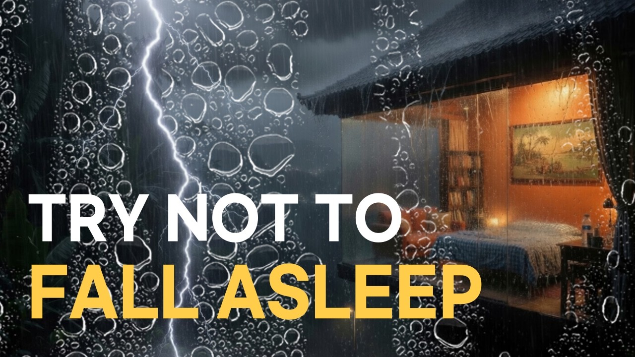 Cliff Rain Night | Deep Sleep in a Glass Room • 3H