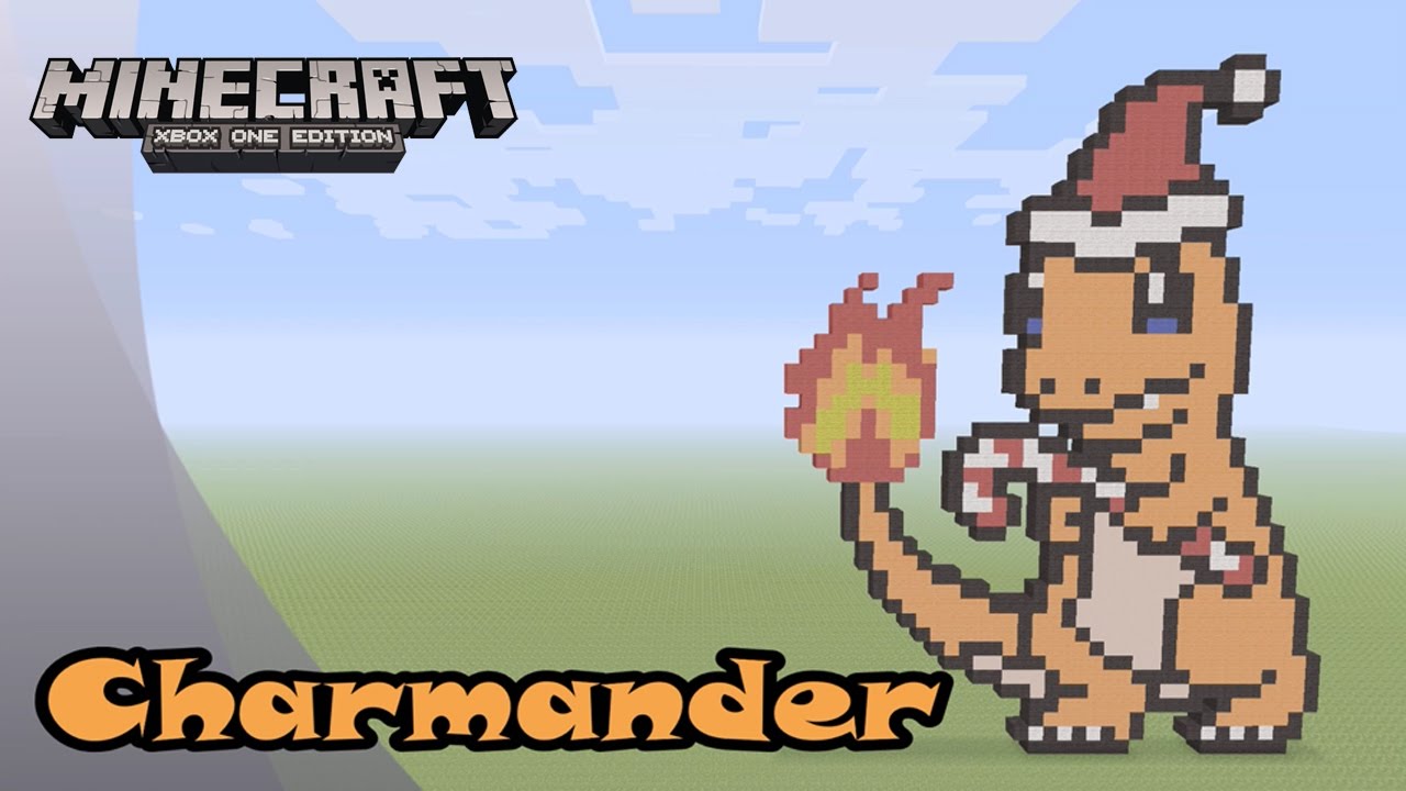 Minecraft: Pixel Art Tutorial and Showcase: Christmas Charmander