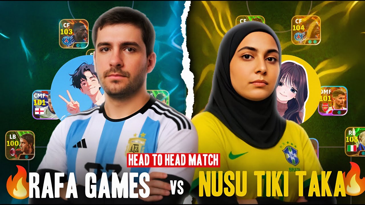 ই-ফুটবলের বেস্ট ছেলে প্লেয়ার Rafa Games বনাম বেস্ট মেয়ে প্লেয়ার Nusu Tiki Taka 🔥 কে জিতবে 🥶 ?