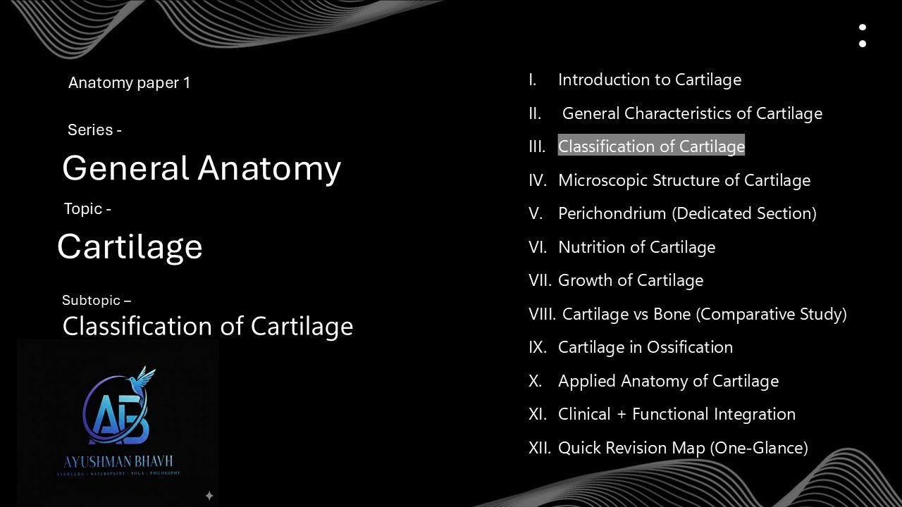 7. Classification of Cartilage ( anatomy-1, first year) For BNYS, BAMS, MBBS