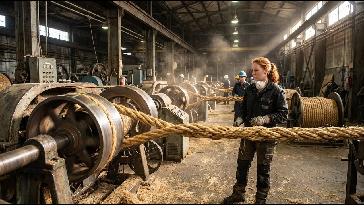 Inside the Largest Manila Rope Factory – 50,000 Feet of Marine Cable Daily