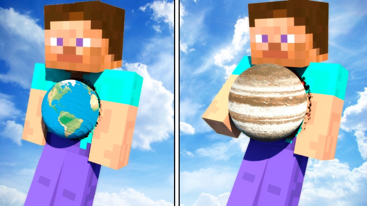 Small To Big PLANETS vs STEVE! | Experiments in Teardown