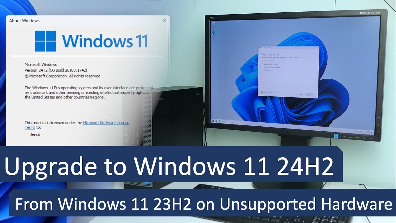 Обновление до Windows 11 24H2 с Windows 11 23H2, 22H2 или более ранней версии на неподдерживаемом...