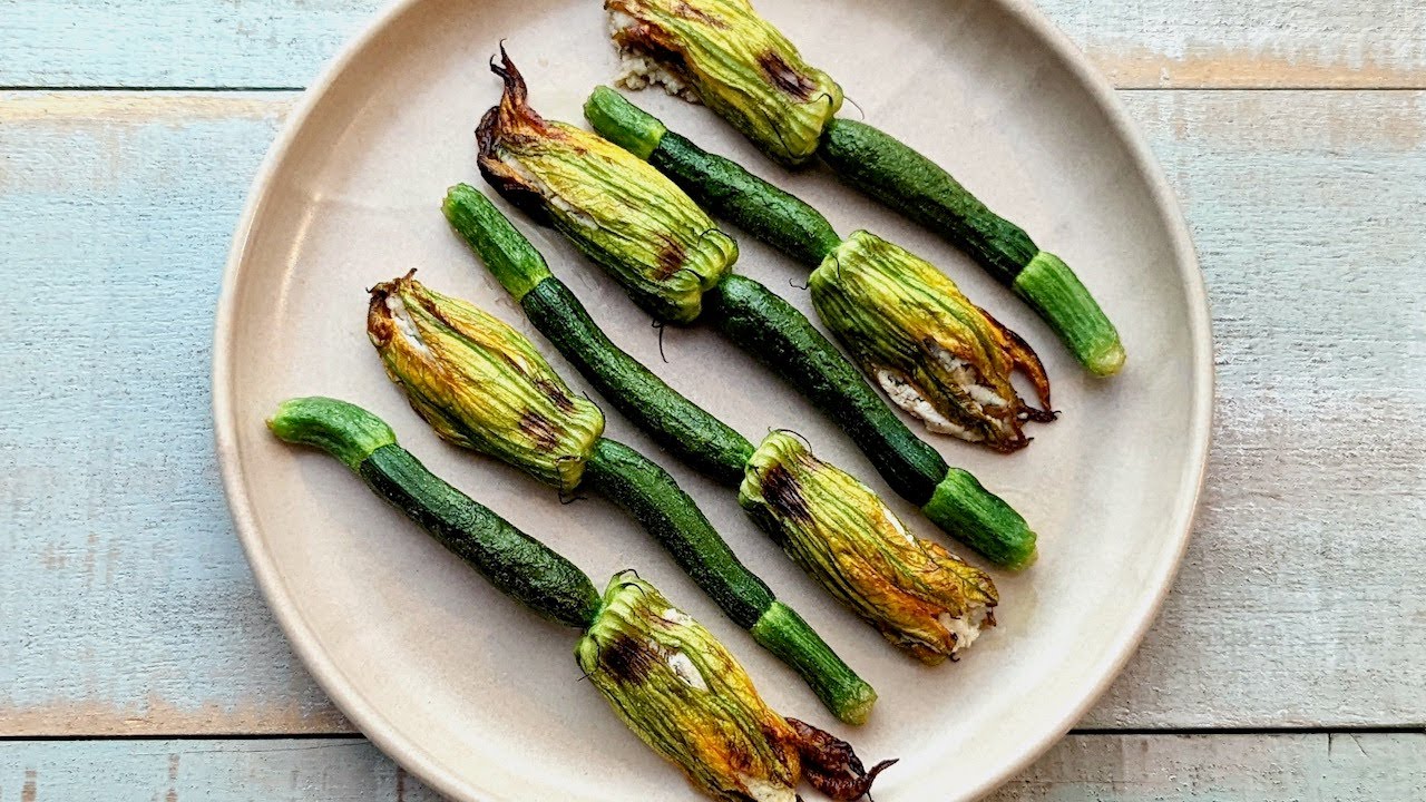 Ricotta-Filled Zucchini Flowers from Italian Online Cooking Class Inspired by Lucio Galletto