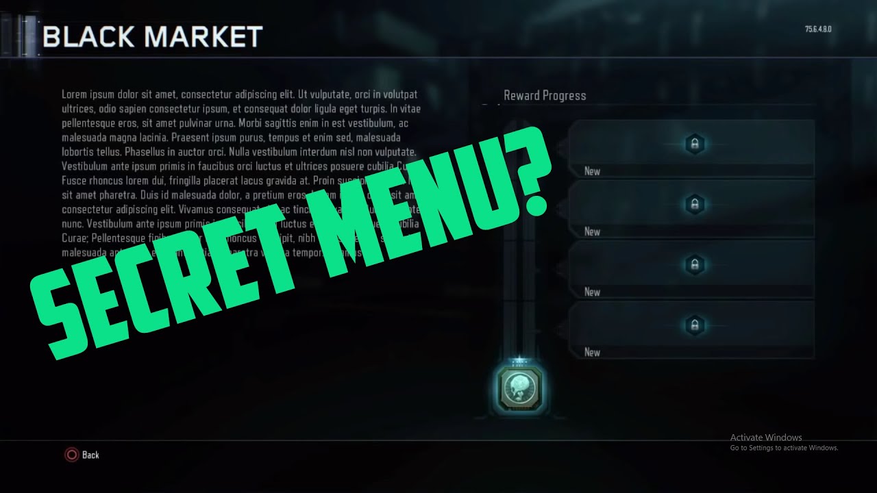Black Ops 3 Black Market ''Secret Menu'' Added? Unlock DLC Weapons FREE?