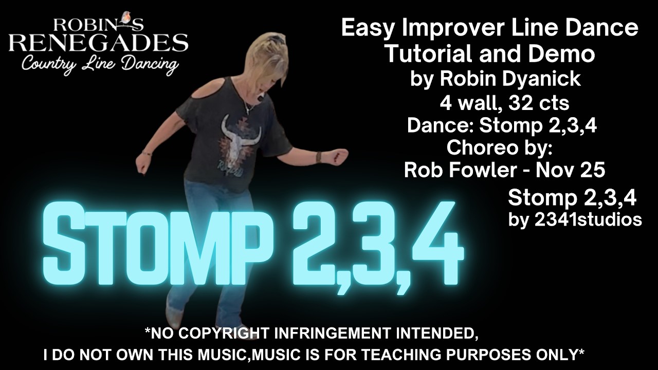 Stomp 2, 3,4  Line Dance Tutorial and Demo with Steps Called - High Beginner/Easy Improver