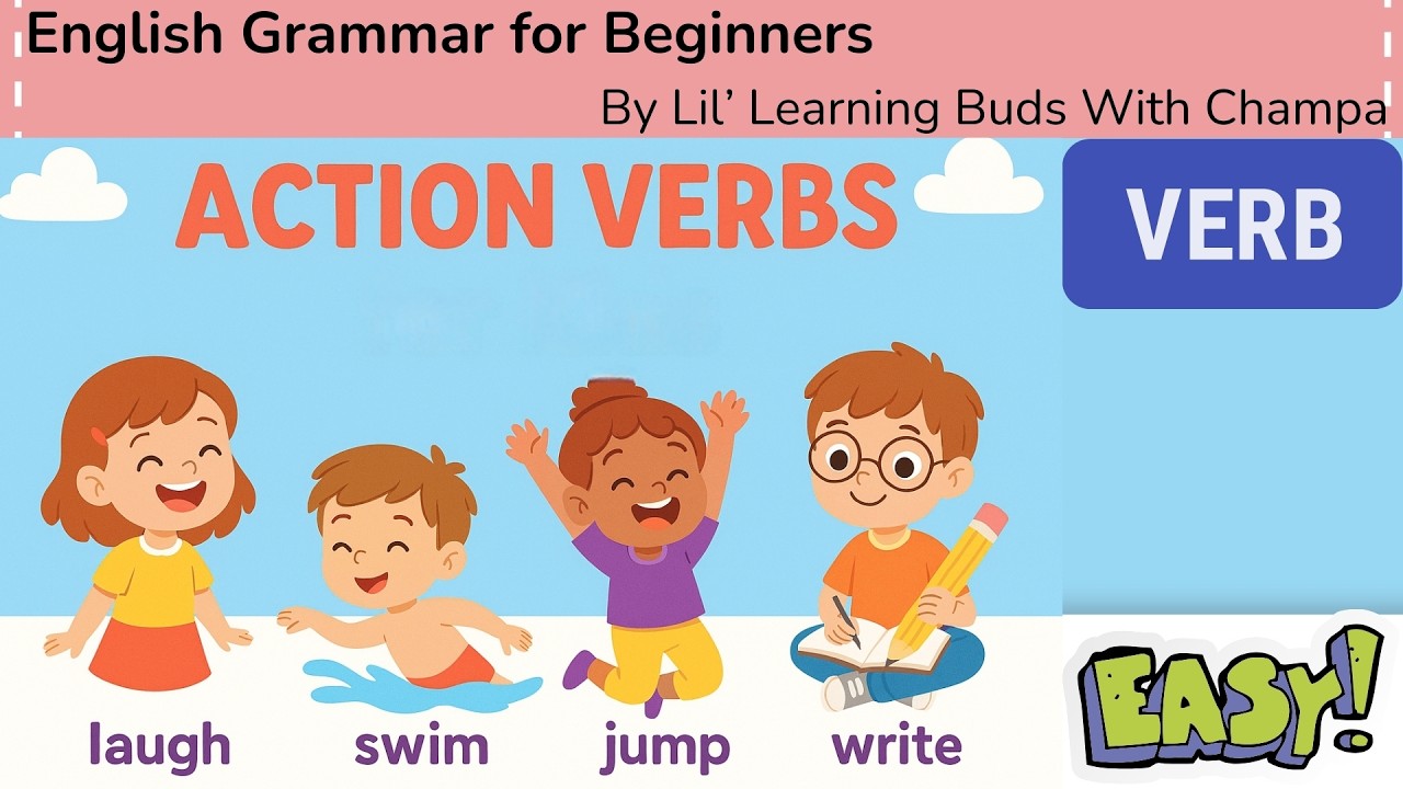 🤩 Action Verb : A 2-Minute EASY Grammar Tutorial for Learning  #grammarforkids