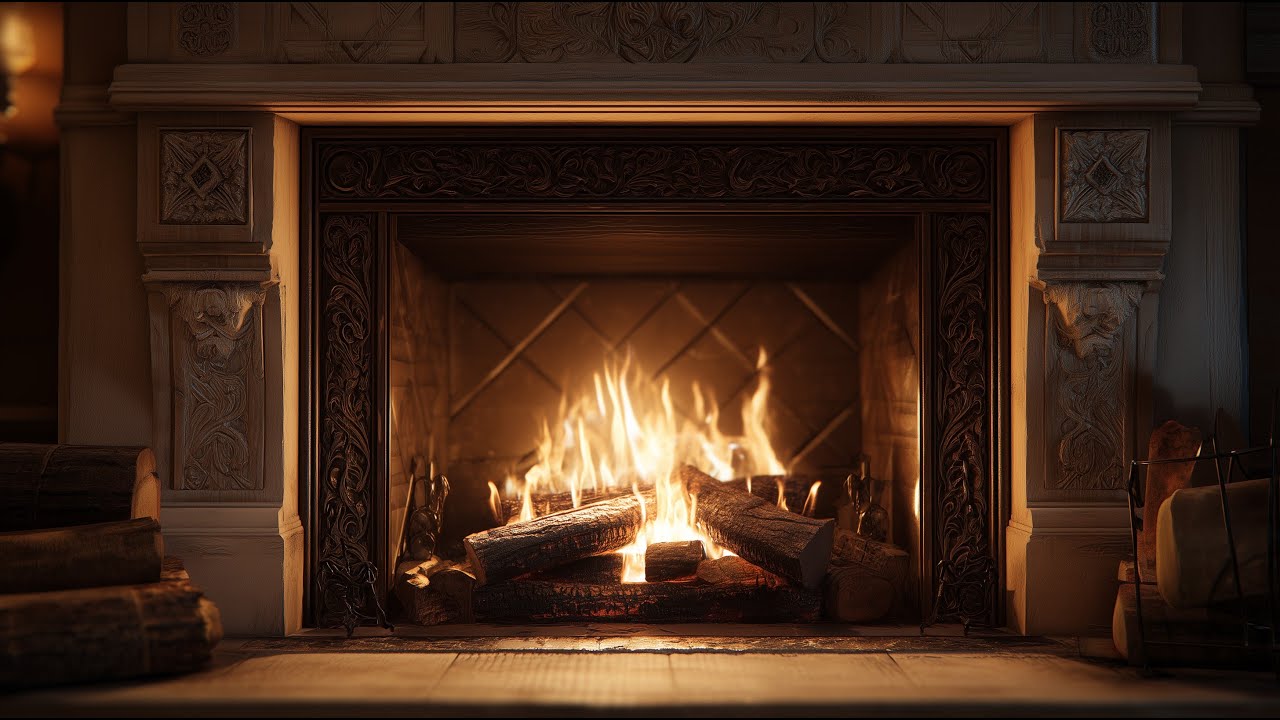 4K Fireplace with Crackling Firewood | No Music | Cozy Ambience for Sleep, Study, and Relaxation