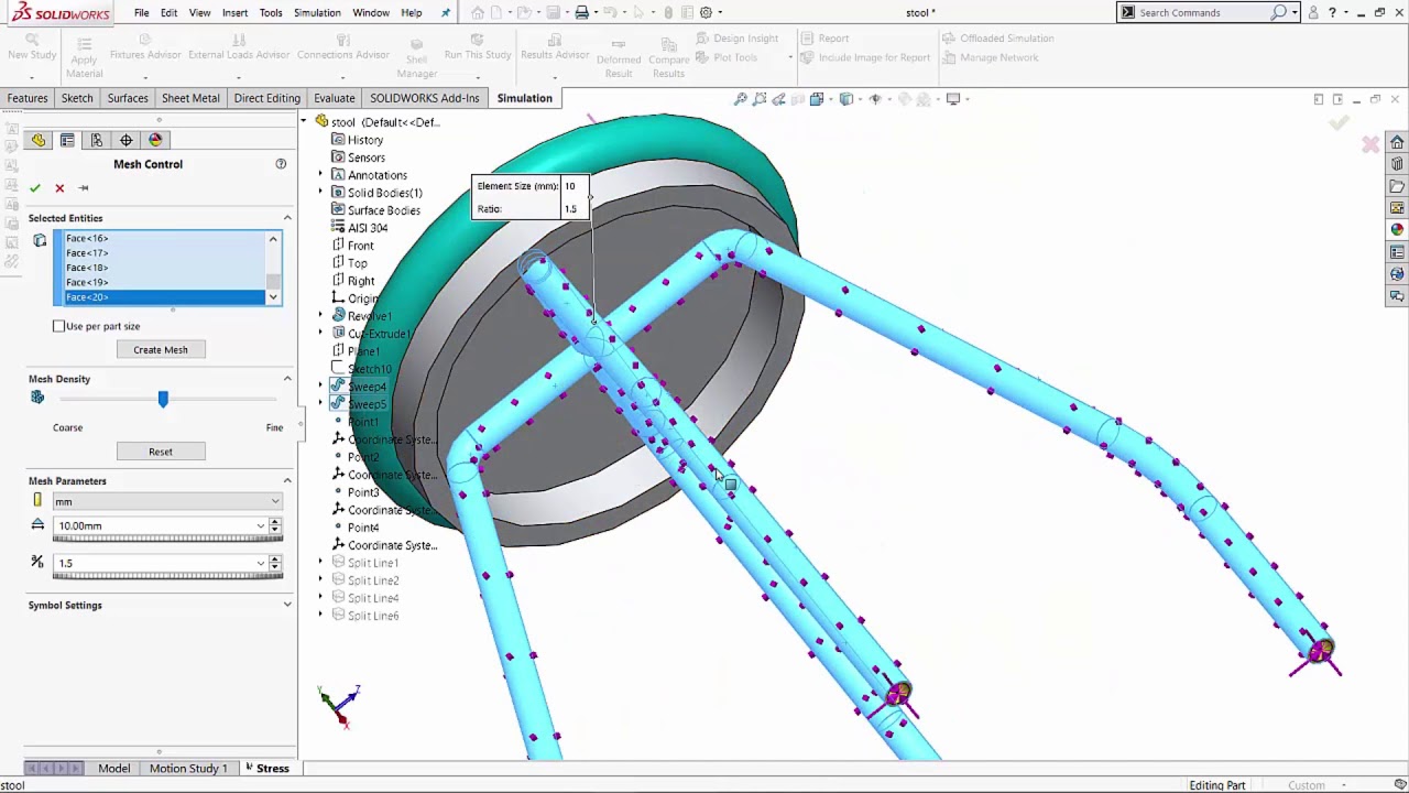 SOLIDWORKS SIMULATION Professional — анализ потери устойчивости