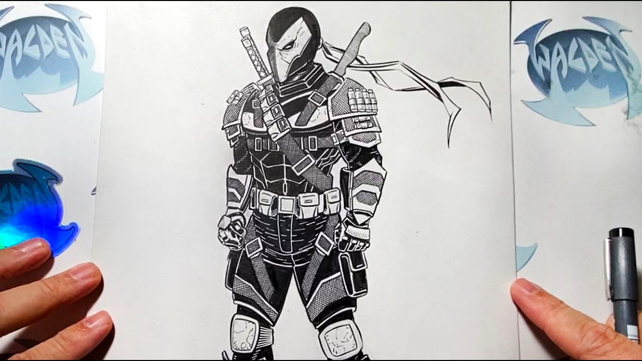 How to draw DEATHSTROKE the Terminator from DC Comic JUSTICE LEAGUE film Zach Snyder Inktober Day 24