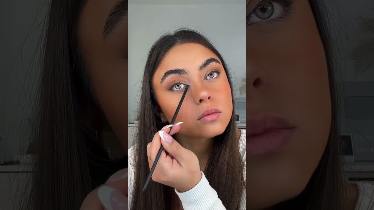 lifted cat eyes tutorial using gigibee beauty blossom half lashes 🤍 #gigibeebeauty #cateye #makeup