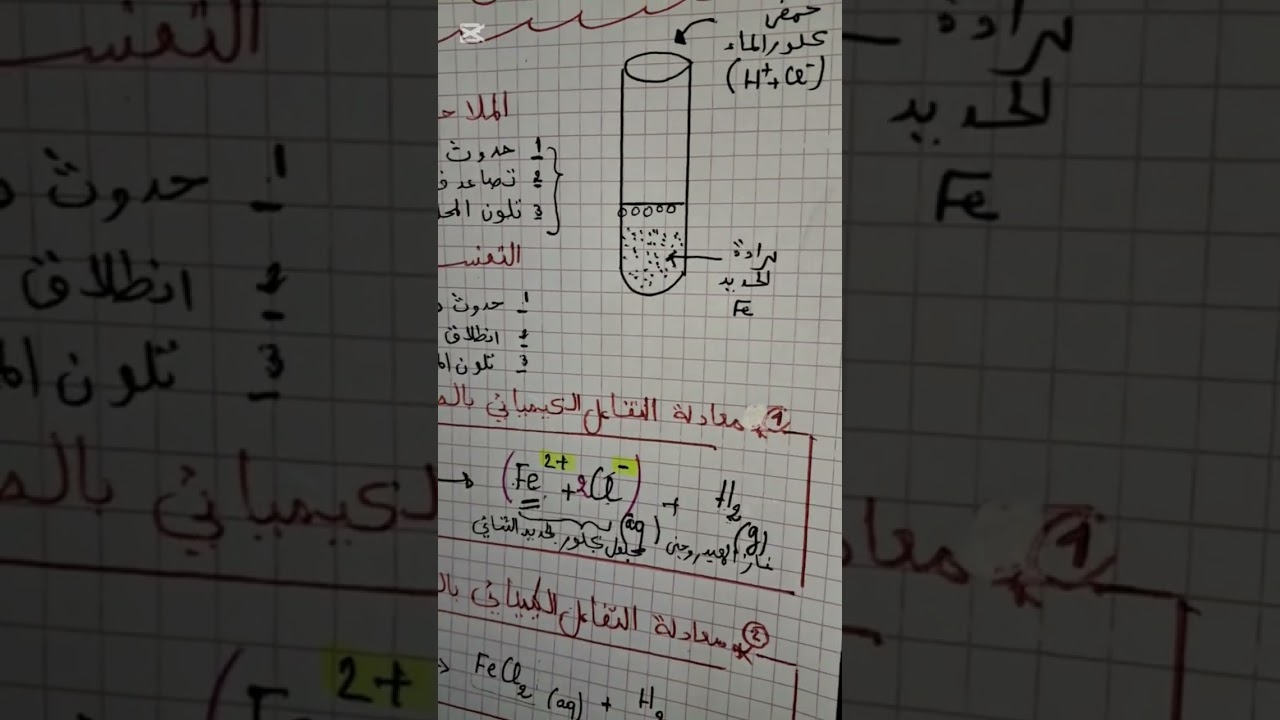 أقوى شرح لتفاعل محلول حمضي مع معدن (4متوسط)