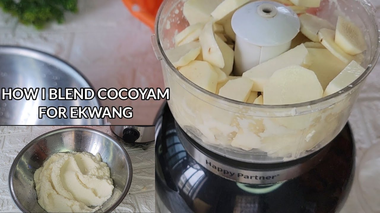 HOW I BLEND COCOYAM FOR EKWANG AND KWACOCO || cooking made easy!