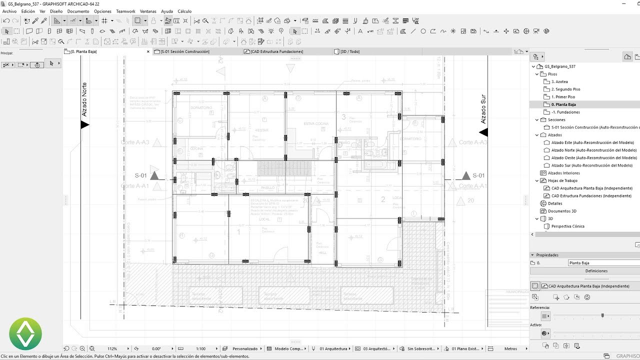Archicad para Arquitectos: Lección 9.01 - Inicio de Proyecto y Fundaciones