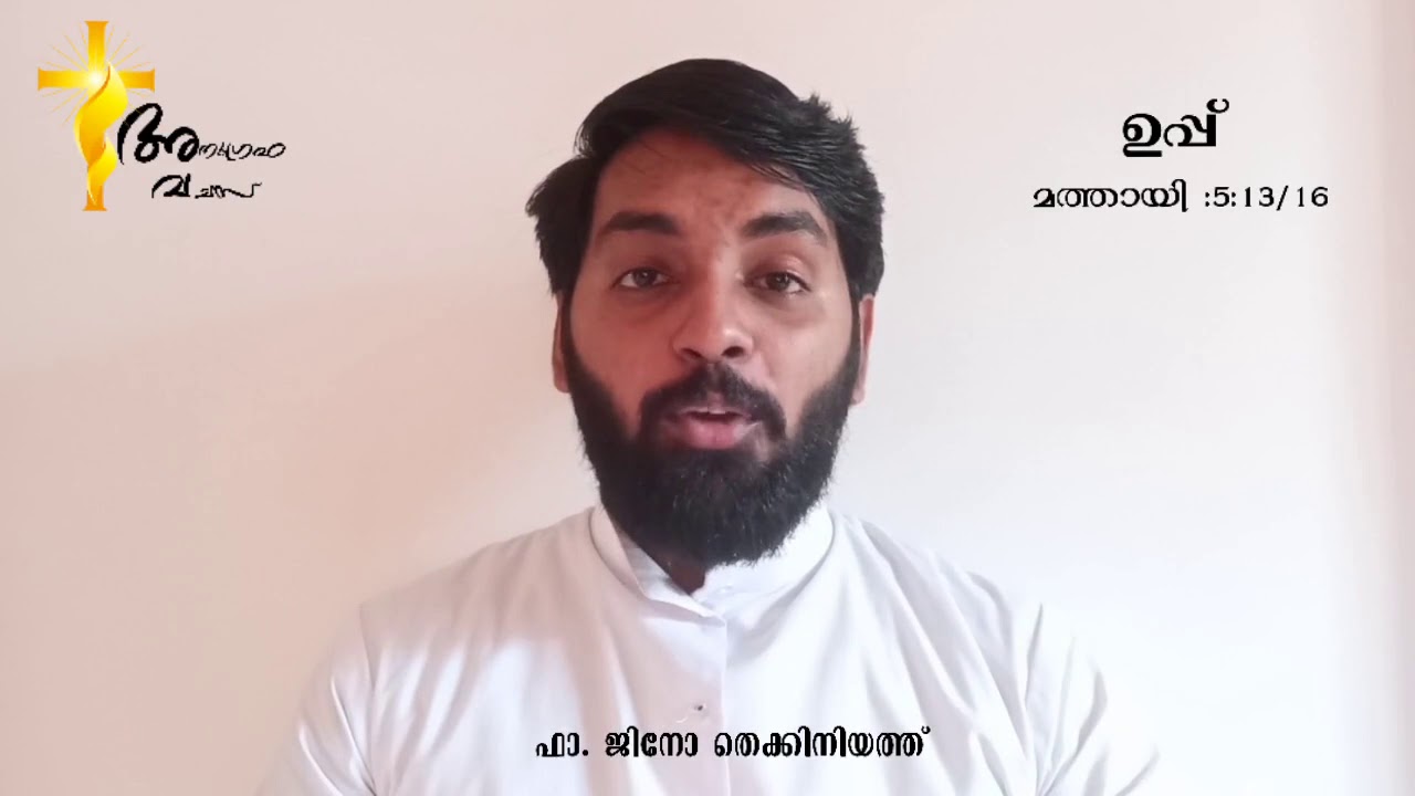 ഉപ്പ് (മത്തായി:5:13/16) അനുദിന വചനവിചിന്തനം daily homily ബൈബിൾ വിചിന്തനങ്ങൾ അനുഗ്രഹ വചസ്