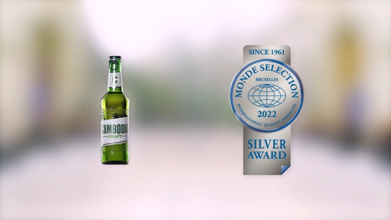 Cambodia Premium Draft Beer (Bottle 33cl) - Silver Quality Award 2022 from Monde Selection