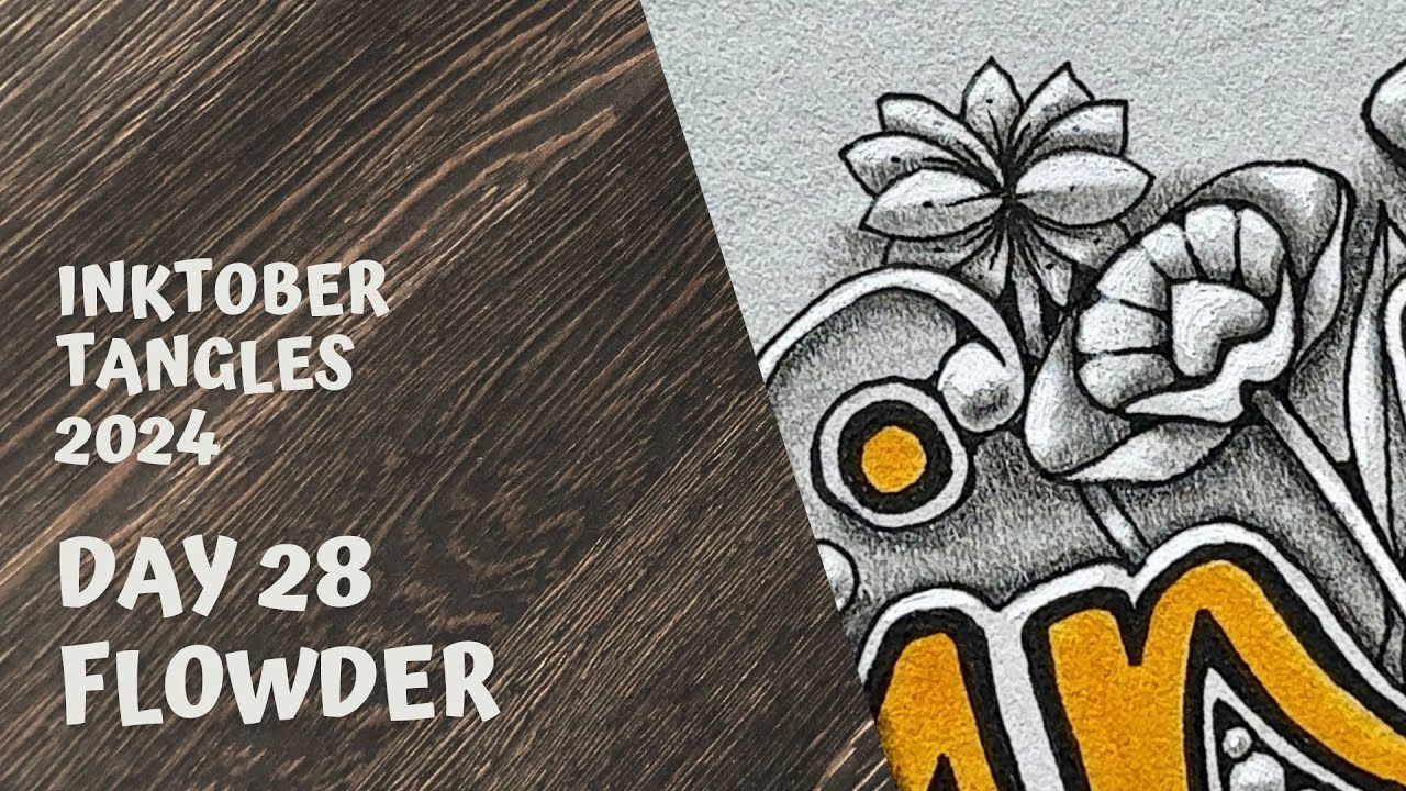 Inktober Tangles 2024 - Day 28 - Flowder