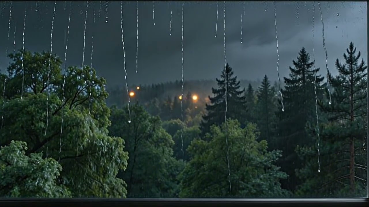 Rain on Window Sounds for Sleep – Forest Rain Ambience (1 Hour)