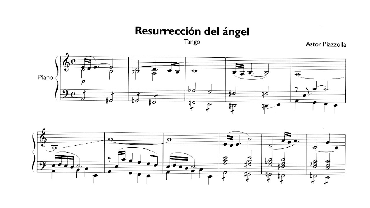 Astor Piazzolla: Resurrección del Ángel (Tango, piano with score)