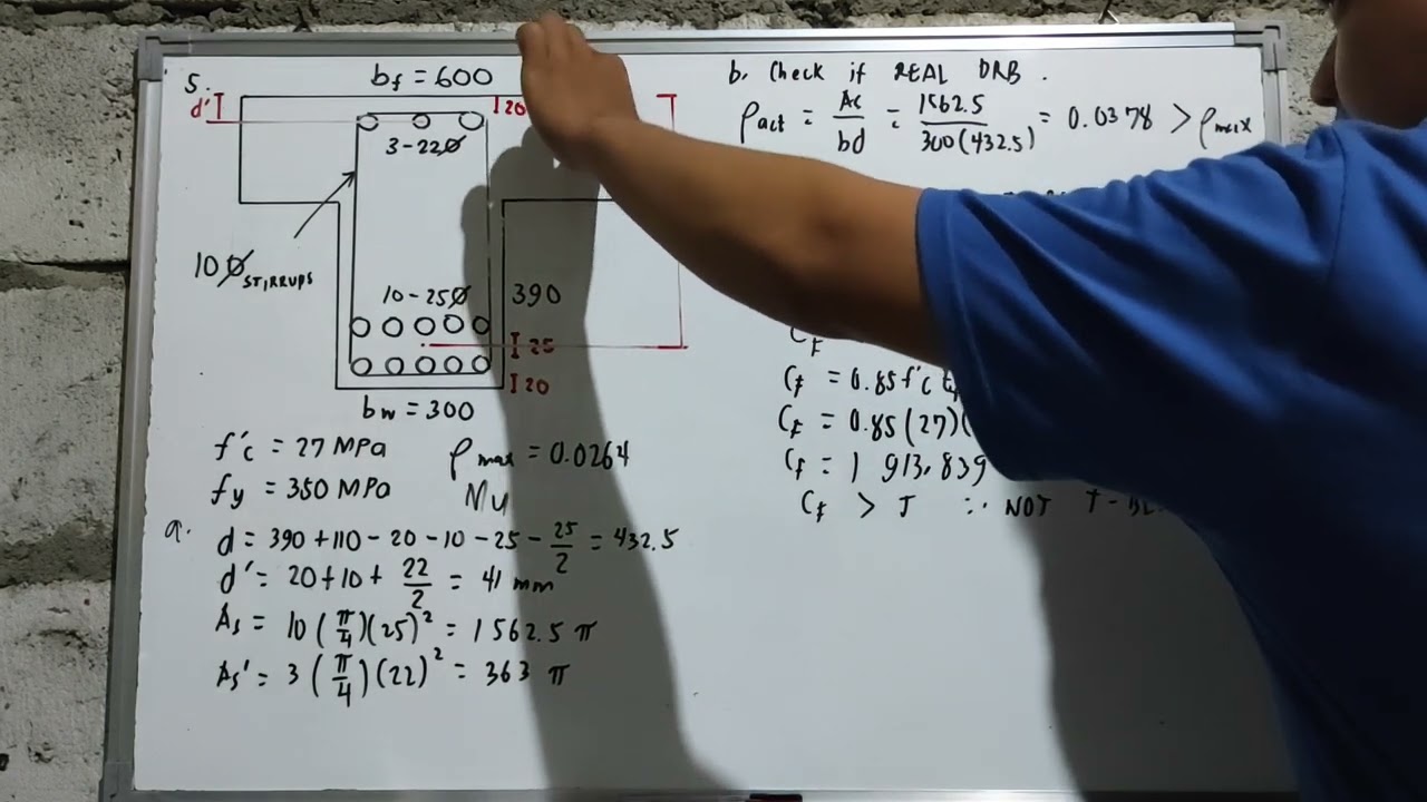 Analysis of T-Beams Problem No.5