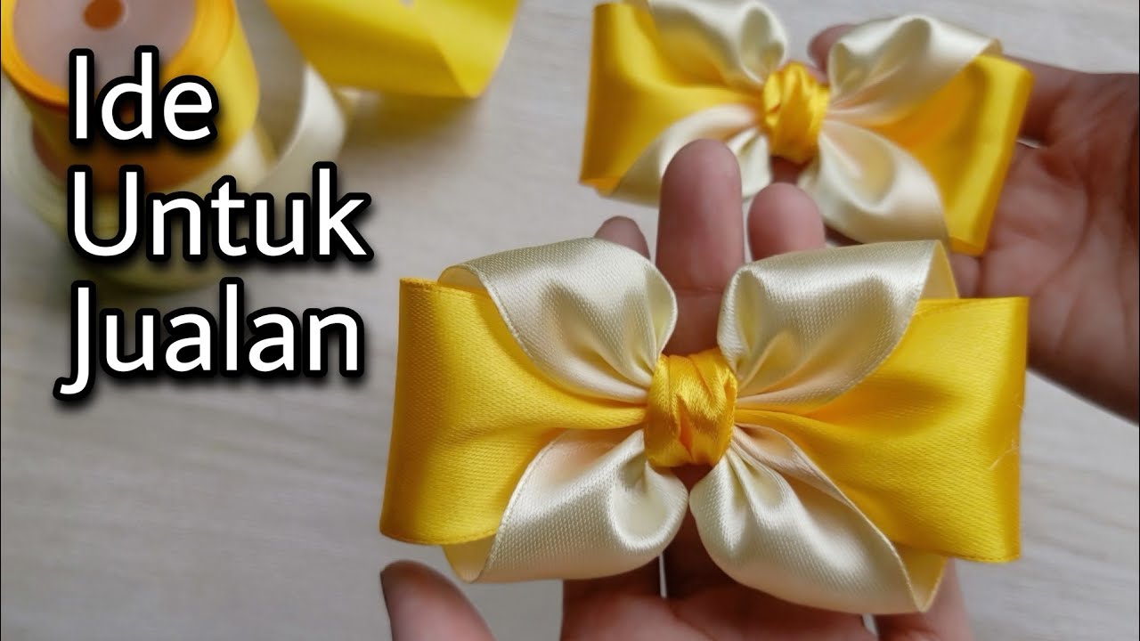Tutorial Membuat Pita Dari Dua Warna Pita Satin || DIY Ribbon Bow