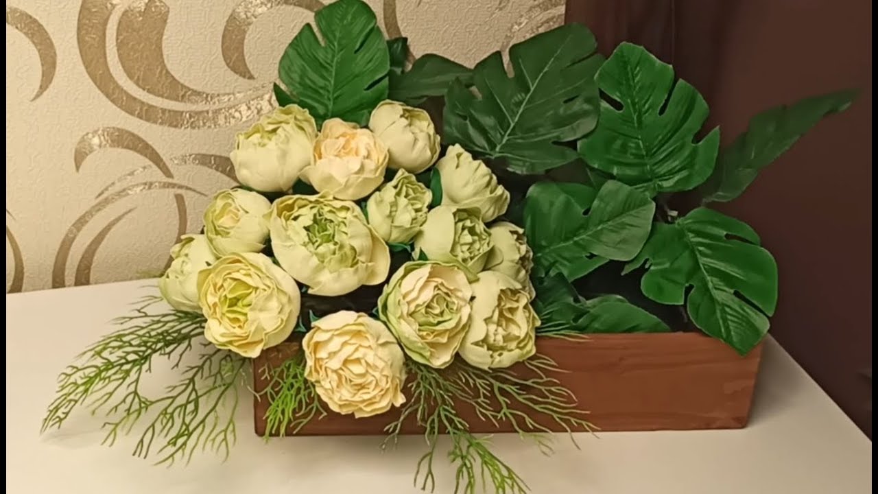 Пионы из фоамирана. Букет своими руками.