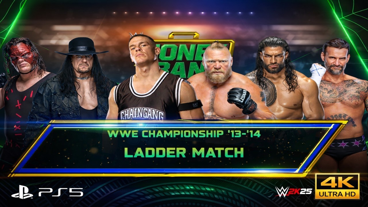 WWE 2K25 Epic Ladder Match 💥 John Cena vs Brock Lesnar vs Roman Reigns | 4K ultra HD PS5