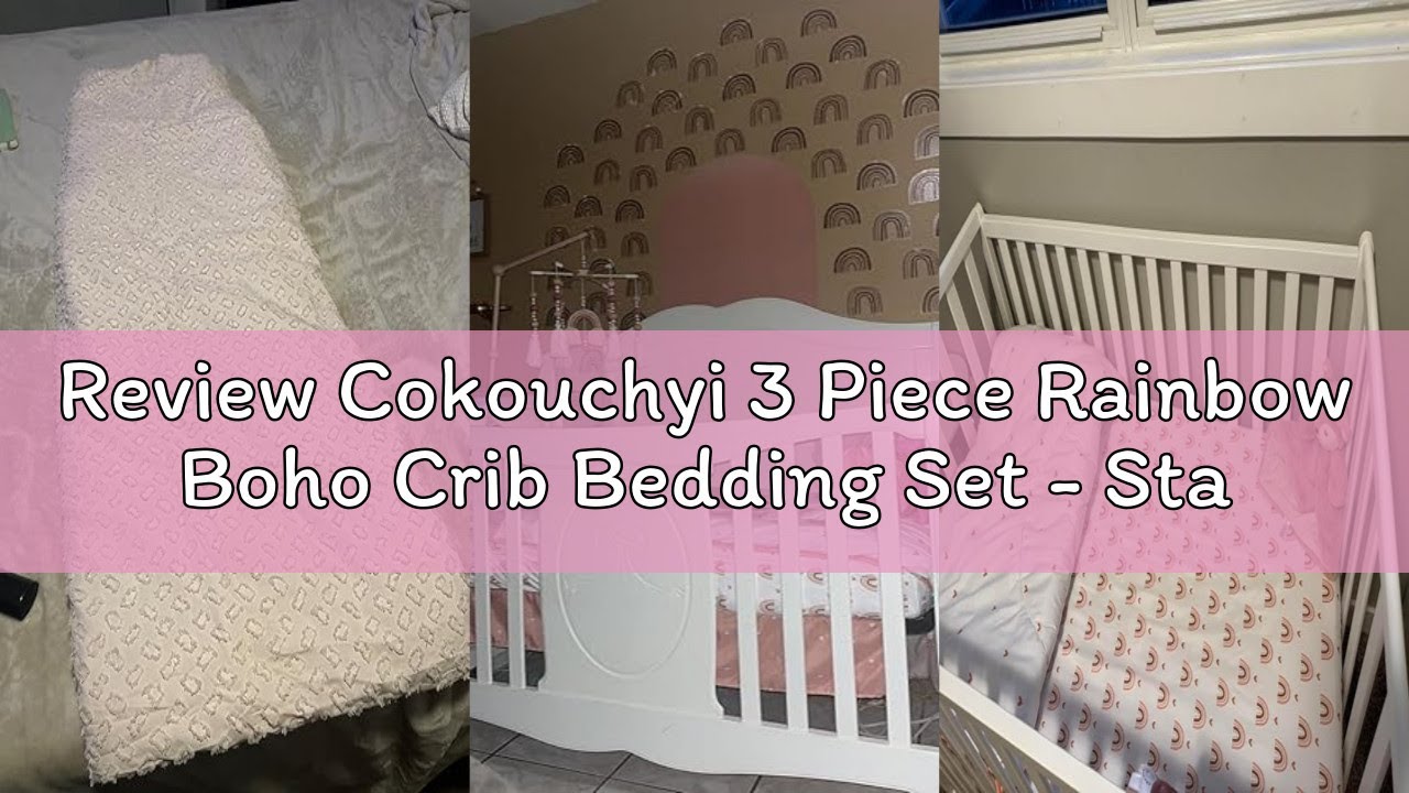Review Cokouchyi 3 Piece Rainbow Boho Crib Bedding Set - Standard Size Nursery Bedding for Boys and