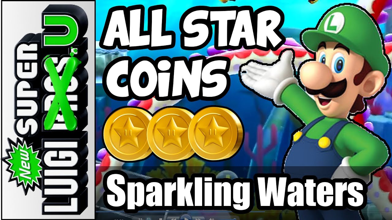 All Star Coins in Sparkling Waters - New Super Luigi U 100% Guide  (Wii U Gameplay Guide)