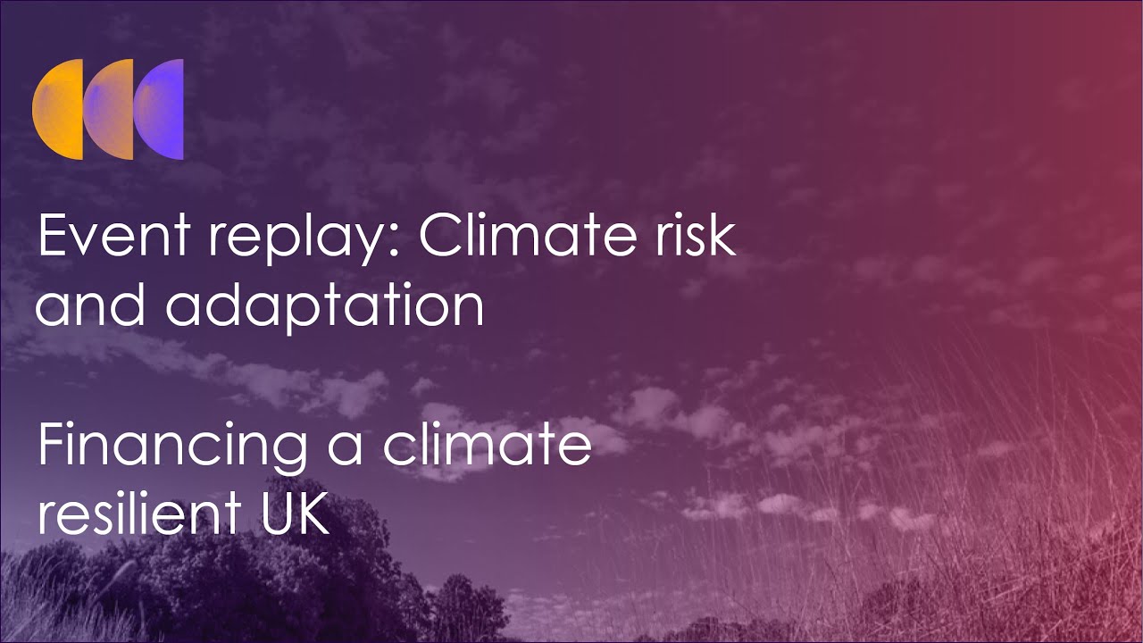 Event: Climate risk and adaptation: Financing a climate resilient UK