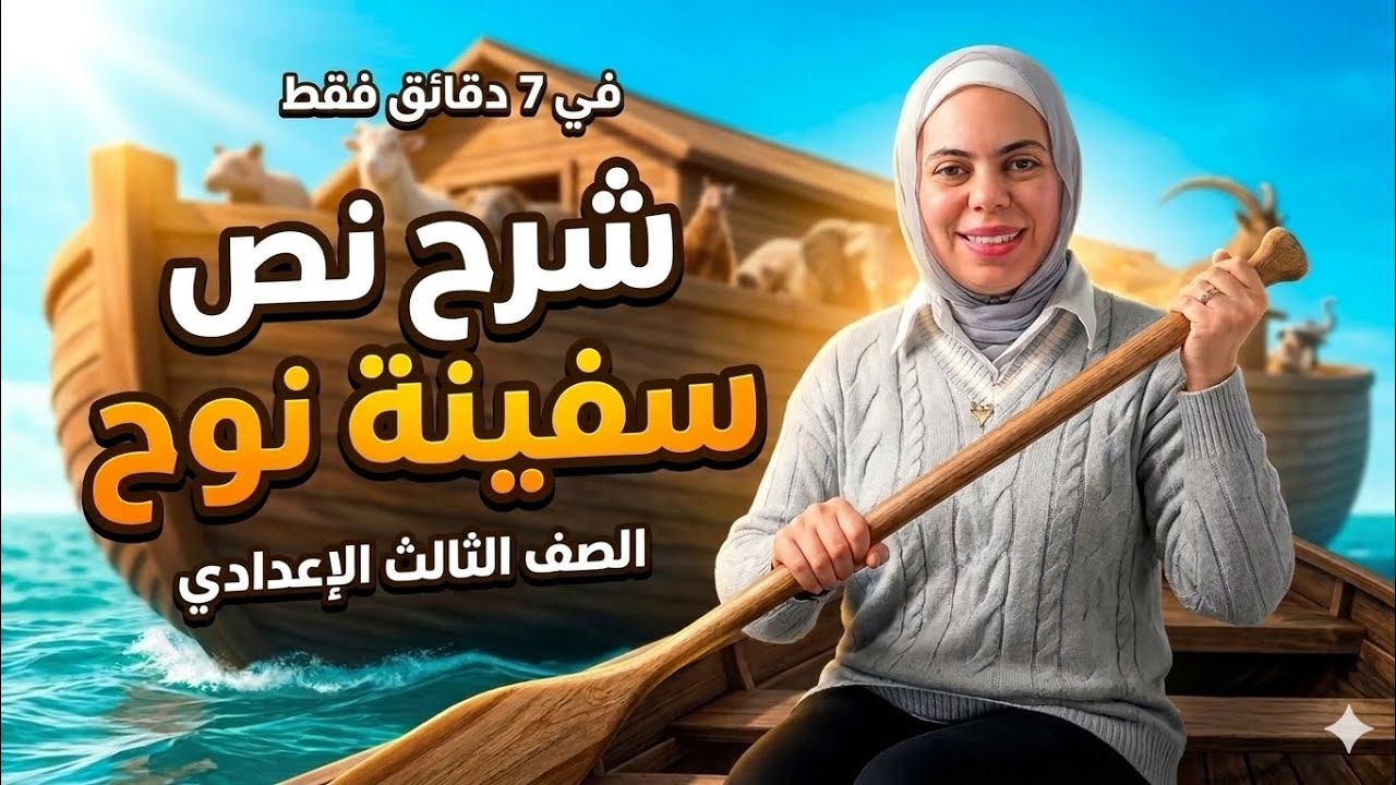 أسهل شرح نص سفينة نوح الصف الثالث الاعدادي ترم ثاني 2026 