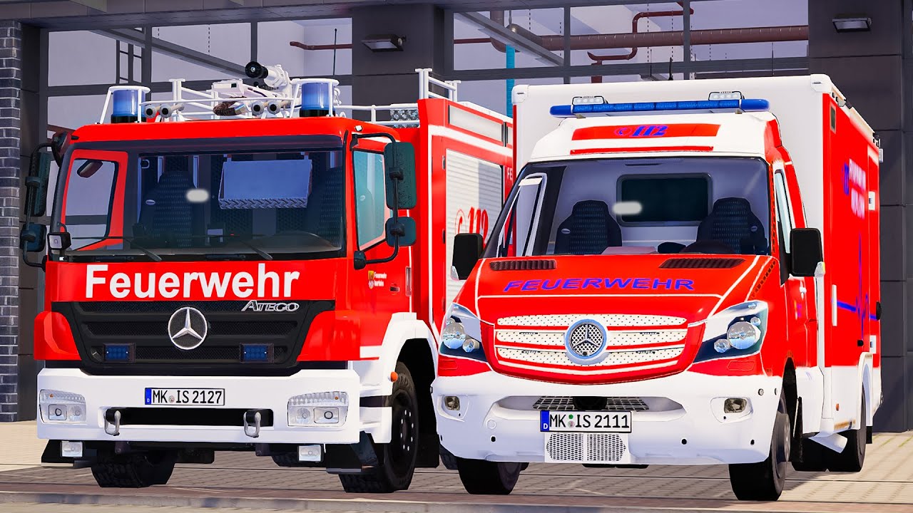 Emergency Call 112 - Klingenthal New Skins Ambulance and Firefighter on Duty! 4K