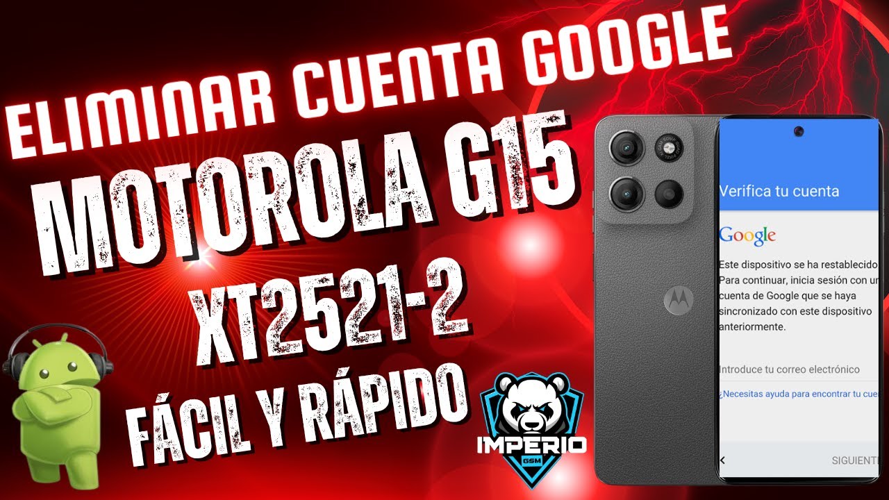 ✅ MOTO G15 FRP | Cómo eliminar cuenta Google Motorola G15 XT2521-2 Nueva seguridad | FRP XT2521-2
