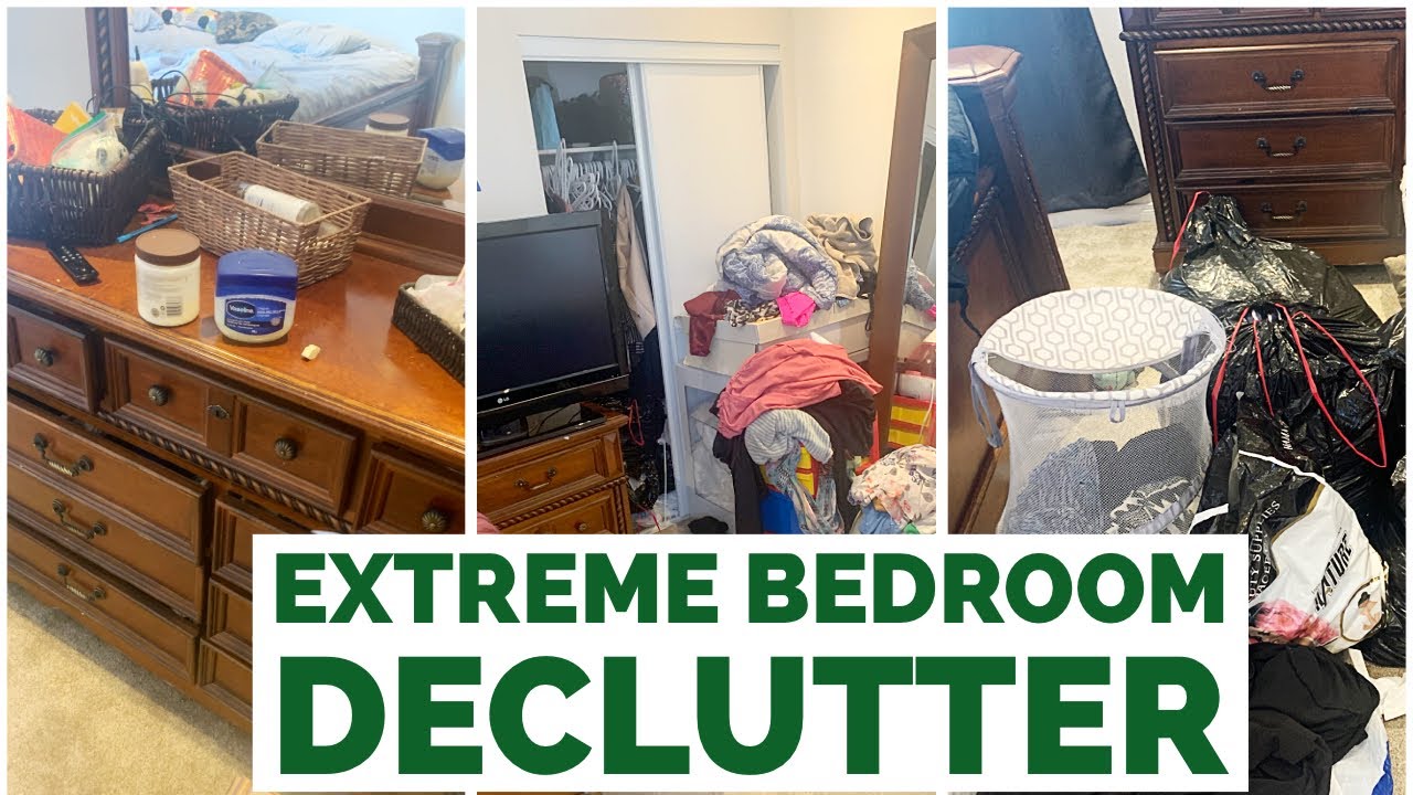 EXTREME BEDROOM AND CLOSET DECLUTTER & CLEANING/Closet declutter/ bedroom declutter and clean 2022