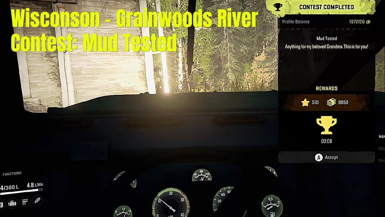 Wisconsin, Grainwoods River - Contest: Mud tested - SnowRunner Play Through Part 521