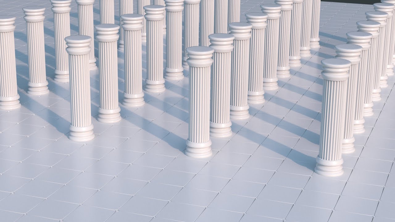 Procedural Columns in Houdini with Render (by Arise.Works)
