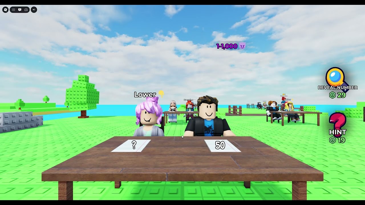 Jogando Roblox, jogo de acertar os número