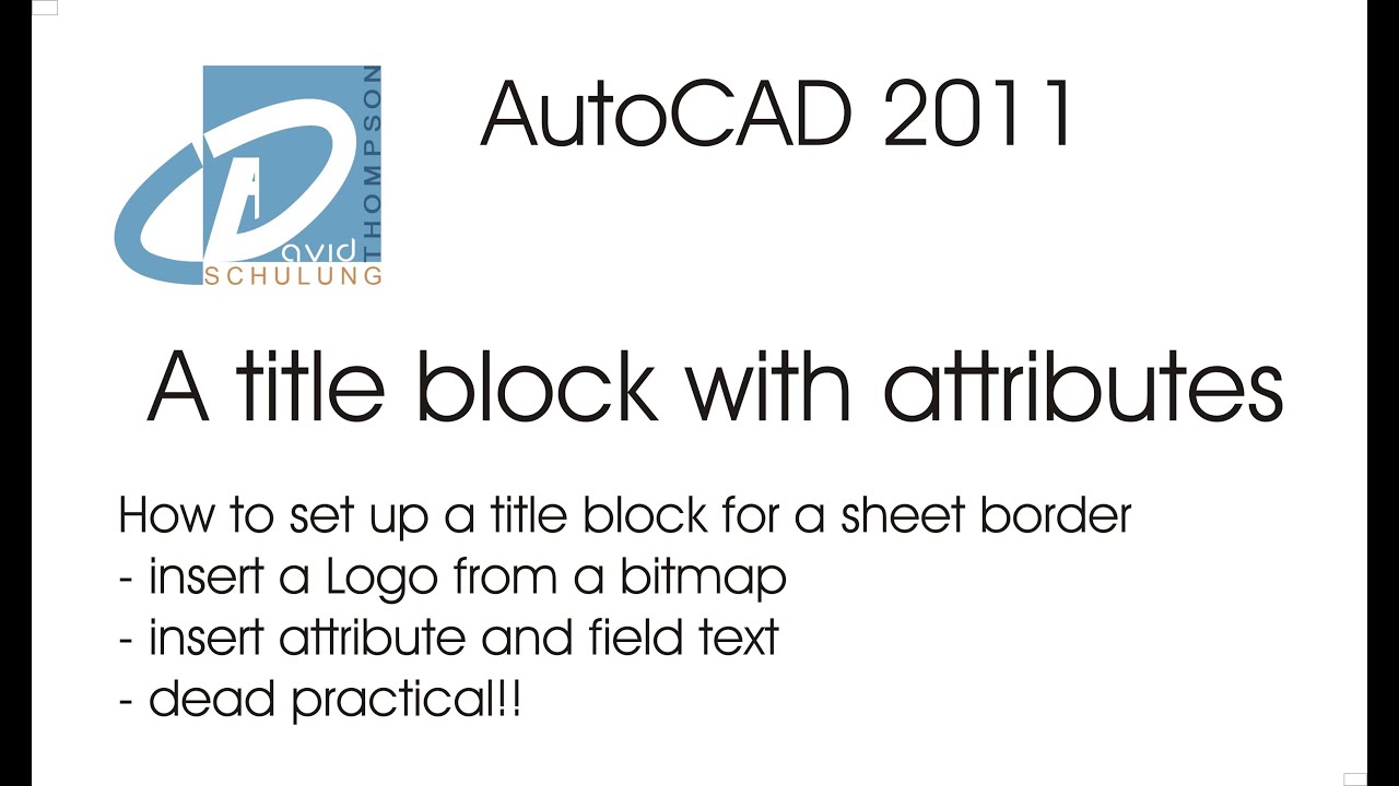 AutoCAD 2011 - setting up a sheet title as a block using attributes
