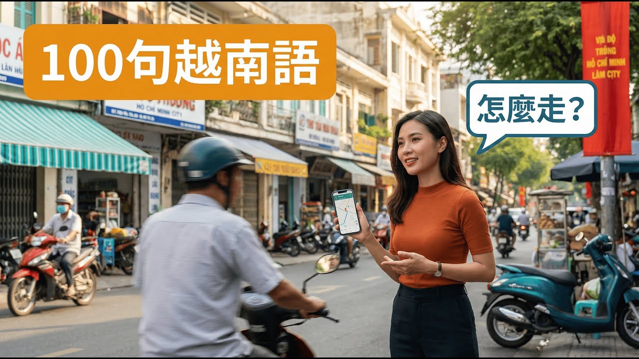 100句越南語地點與問路會話｜Địa điểm & Chỉ đường｜快慢速度學習｜睡覺也能學越南語！