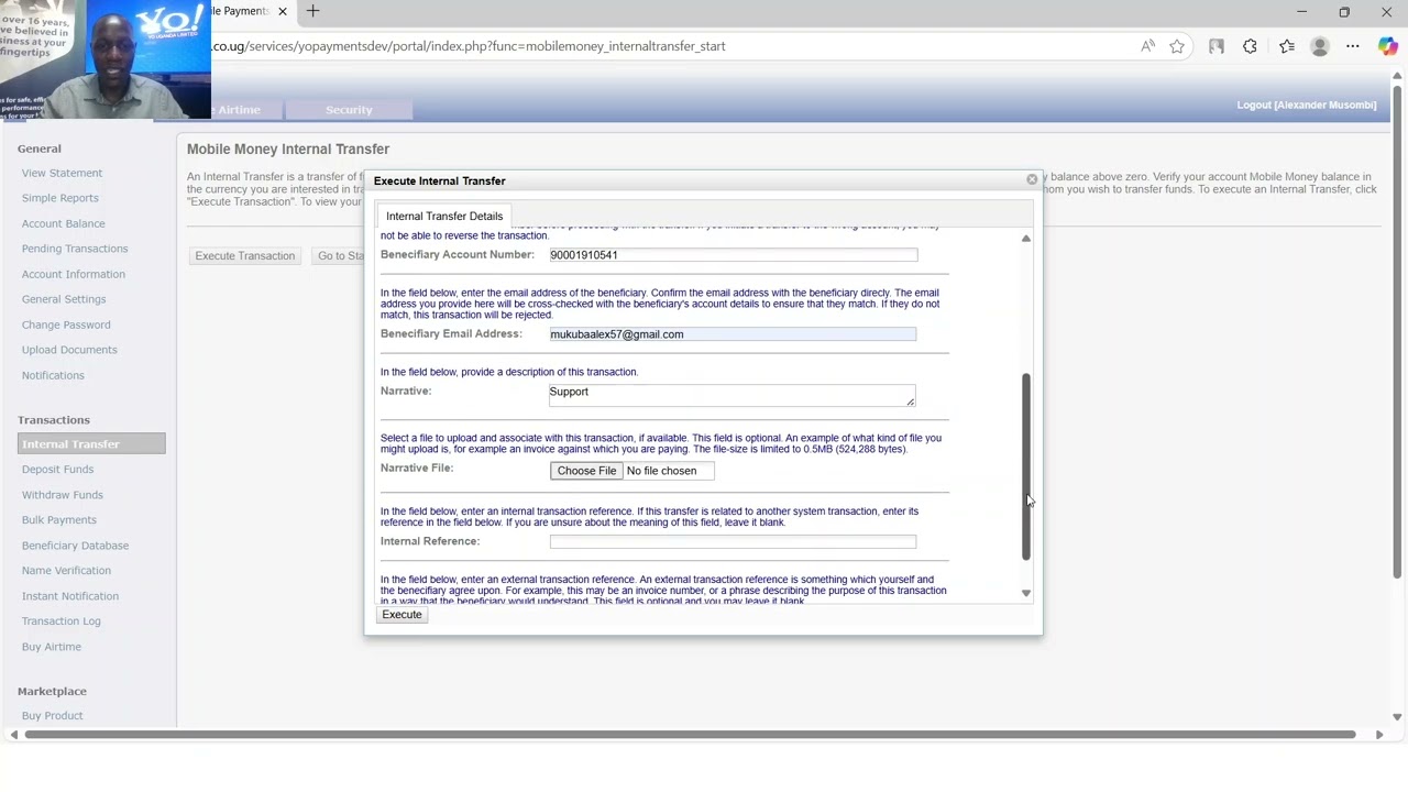 How to Transfer Funds to Another User in Yo! Payments