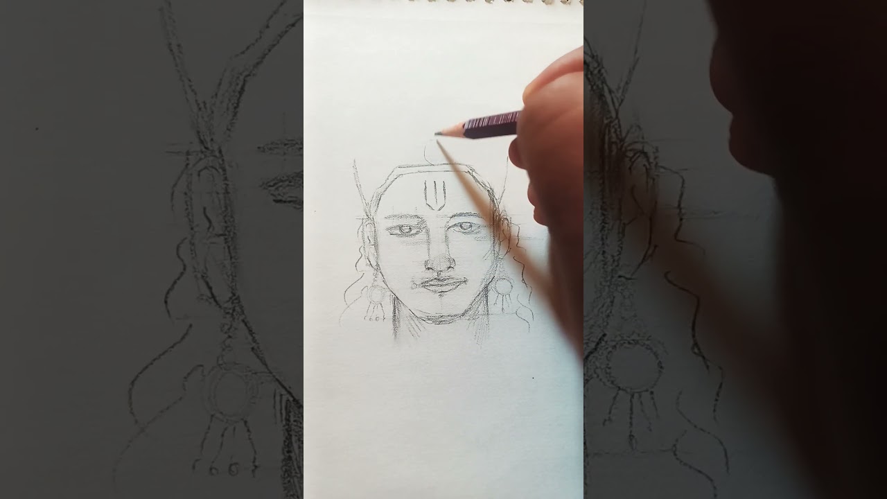 Lord Krishna drawing 